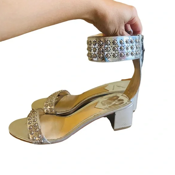 B BRIAN ATWOOD Metallic Studded Ankle Wrap Kendall Sandal - Picture 4 of 10